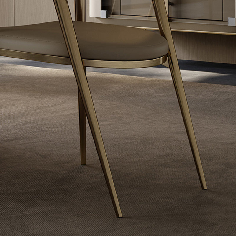 Glam Style Arm Chair Metal Open Back Dining Room Chair for Kitchen