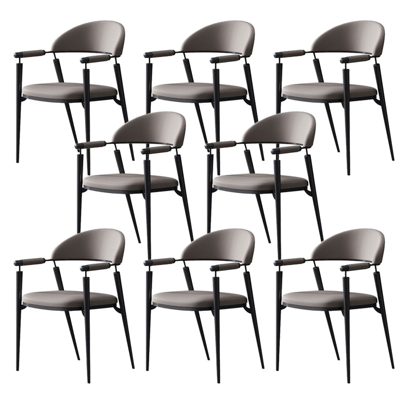 Glam Style Arm Chair Metal Open Back Dining Room Chair for Kitchen