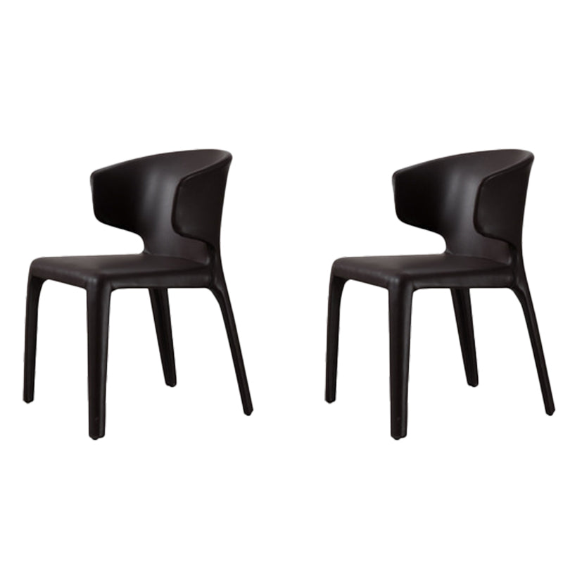 Modern Faux Leather Dining Chairs Wingback Parsons Dining Chair