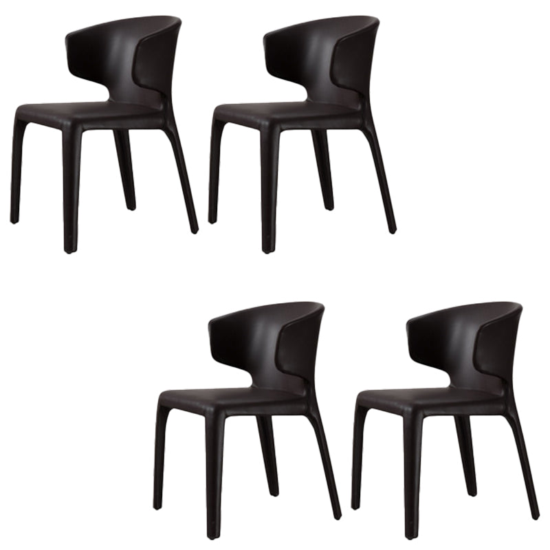 Modern Faux Leather Dining Chairs Wingback Parsons Dining Chair