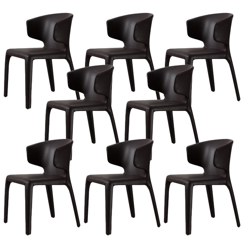 Modern Faux Leather Dining Chairs Wingback Parsons Dining Chair