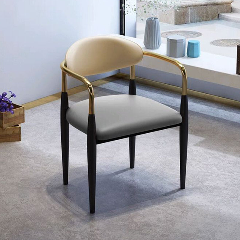 Faux Leather Dining Arm Chair Kitchen Open Back Dining Side Chair