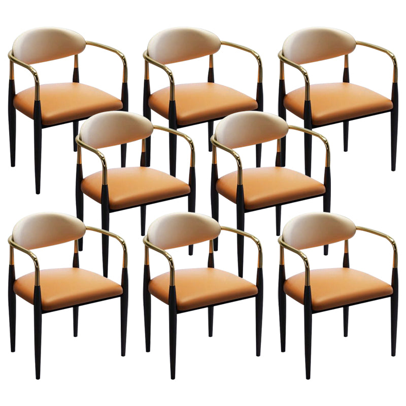 Faux Leather Dining Arm Chair Kitchen Open Back Dining Side Chair