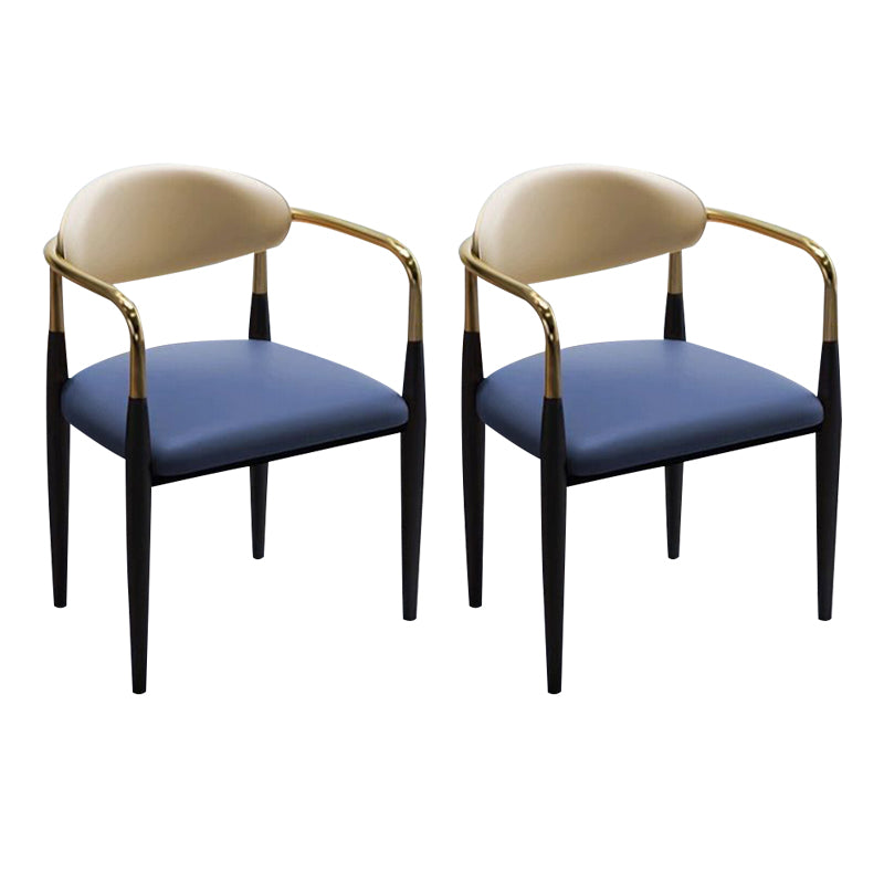 Faux Leather Dining Arm Chair Kitchen Open Back Dining Side Chair