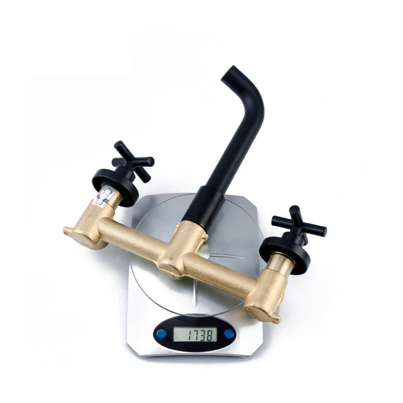 Modern Wall Mounted Sink Faucet Cross Handles Wall Mounted Faucets