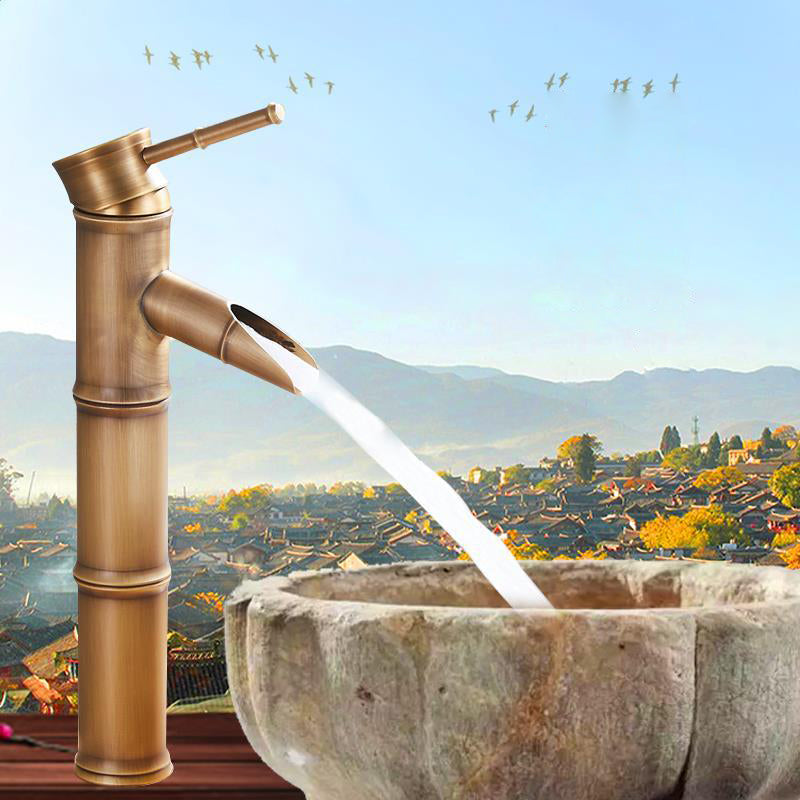 Lever Handle Farmhouse Faucet Circular Low-arc Sink Faucet for Bathroom