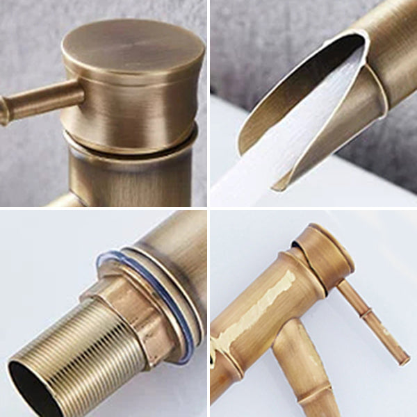 Lever Handle Farmhouse Faucet Circular Low-arc Sink Faucet for Bathroom