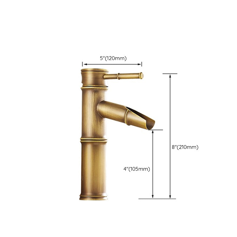 Lever Handle Farmhouse Faucet Circular Low-arc Sink Faucet for Bathroom