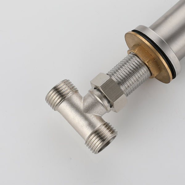 Stainless Steel Sink Faucet Circular Cross Handles Faucet for Bathroom