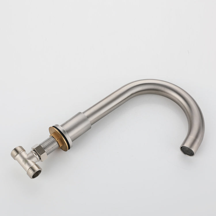Stainless Steel Sink Faucet Circular Cross Handles Faucet for Bathroom