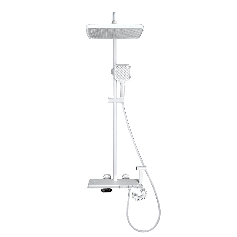 White Shower Set Digital Display Piano Keys Storage Shower Set Bathroom