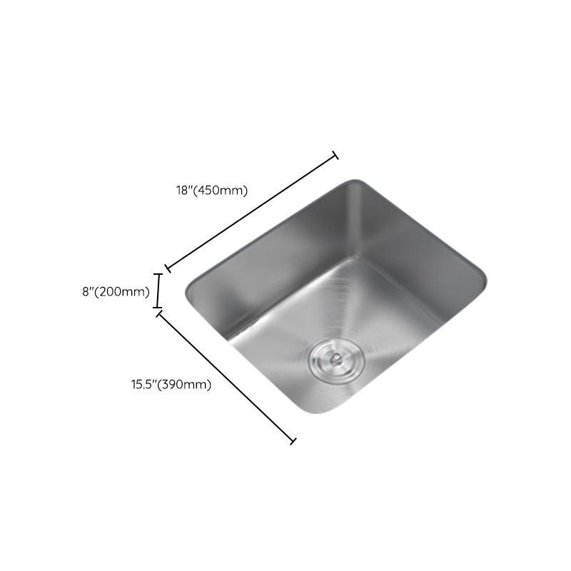 Contemporary Style Kitchen Sink Stainless Steel Undermount Kitchen Sink