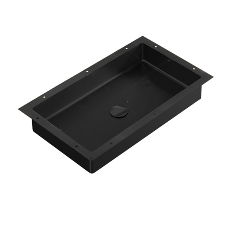Modern Bathroom Sink Rectangular Metal Drop-in Bathroom Sink with Pop-Up Drain