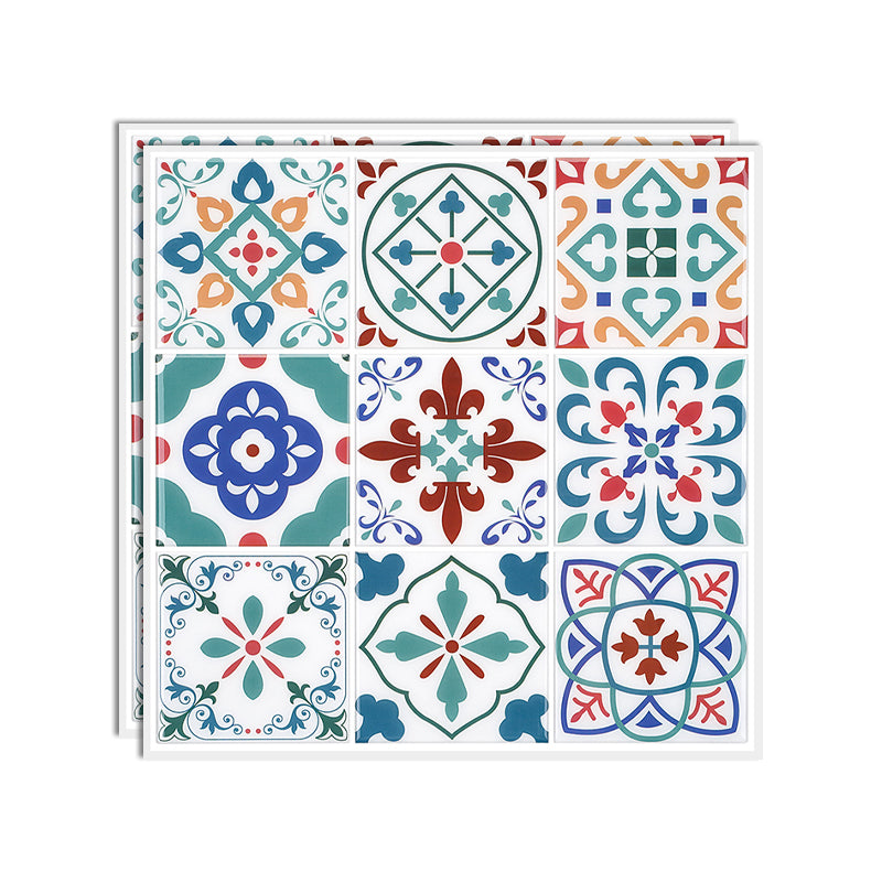 Wall Floor Tile Paste Wallpaper Floral Plaid Pattern Wallpaper Tile