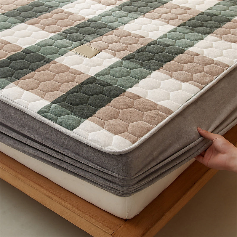 Flannel Fitted Sheet 1-Piece Fade Resistant Breathable Fitted Sheet