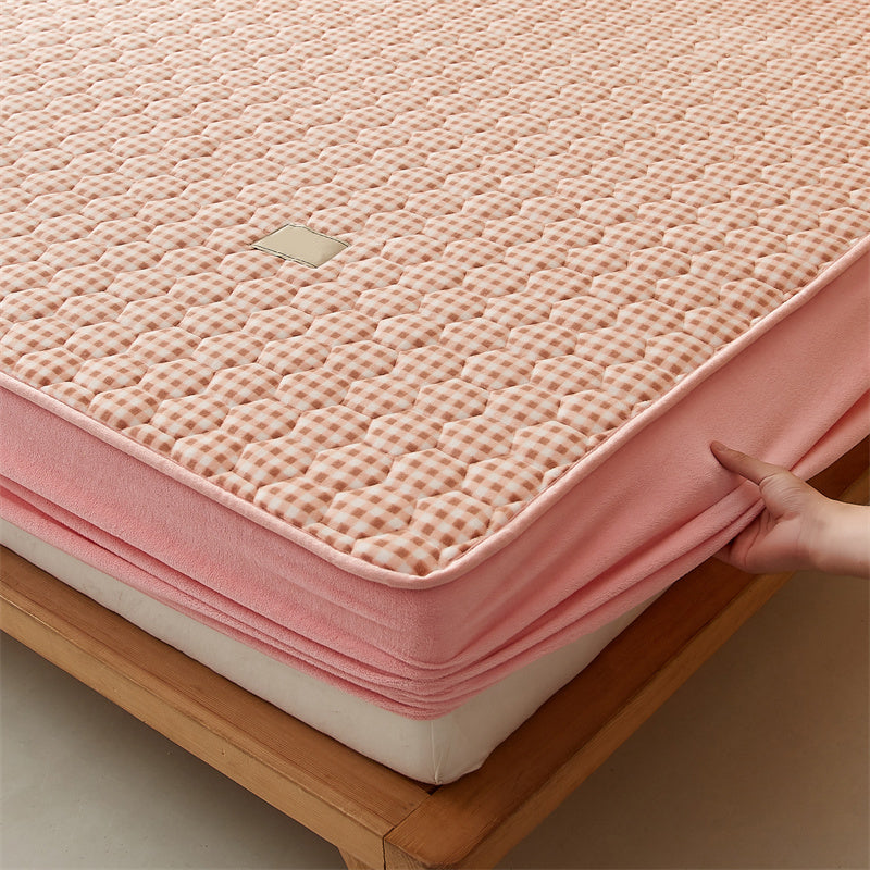 Flannel Fitted Sheet 1-Piece Fade Resistant Breathable Fitted Sheet