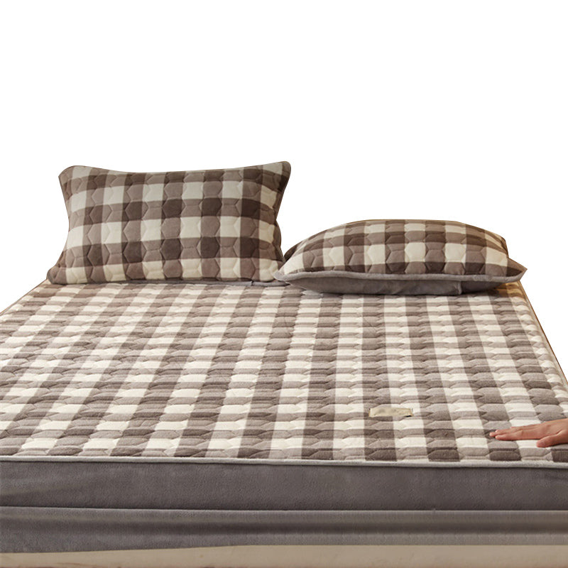 Flannel Fitted Sheet 1-Piece Fade Resistant Breathable Fitted Sheet