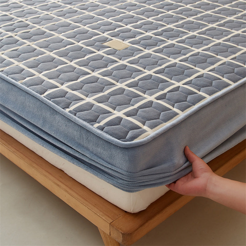 Flannel Fitted Sheet 1-Piece Fade Resistant Breathable Fitted Sheet