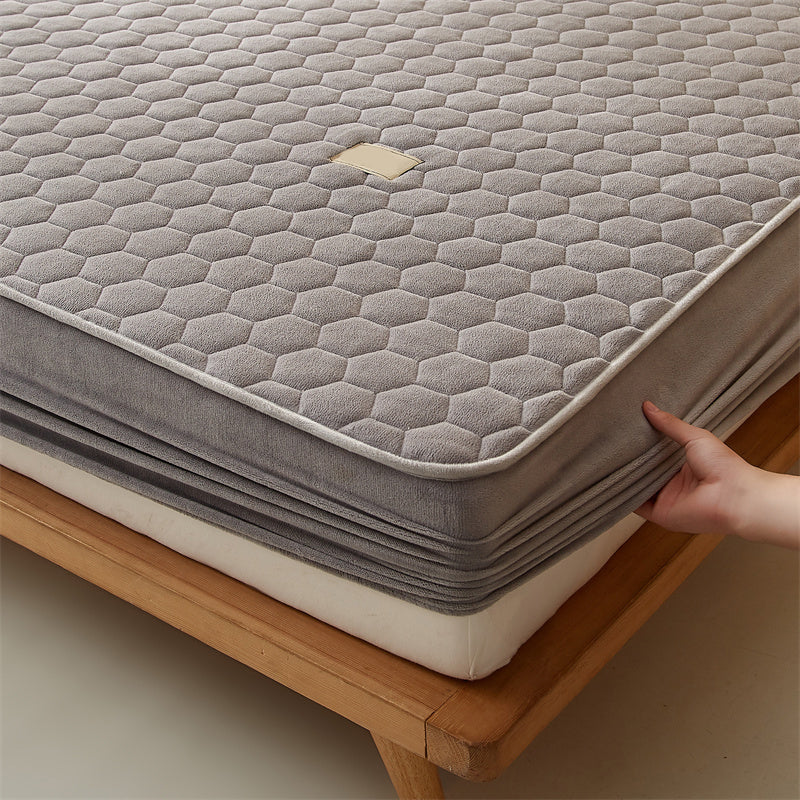 Flannel Fitted Sheet 1-Piece Fade Resistant Breathable Fitted Sheet