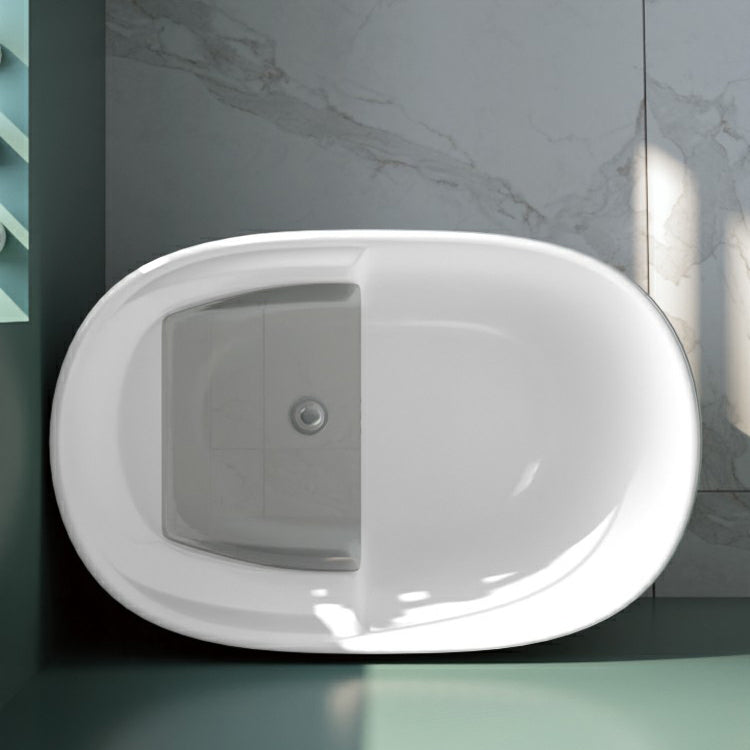 Modern 26.77-inch Tall Acrylic Bath Freestanding Soaking Bath Tub