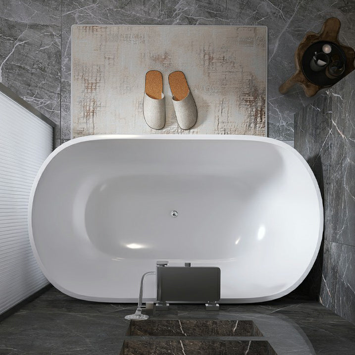 Acrylic Oval Soaking Bath White Freestanding Bath Tub for Bathroom