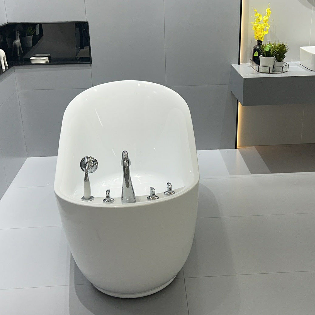 Acrylic Soaking Bathtub White Freestanding Bath for Bathroom