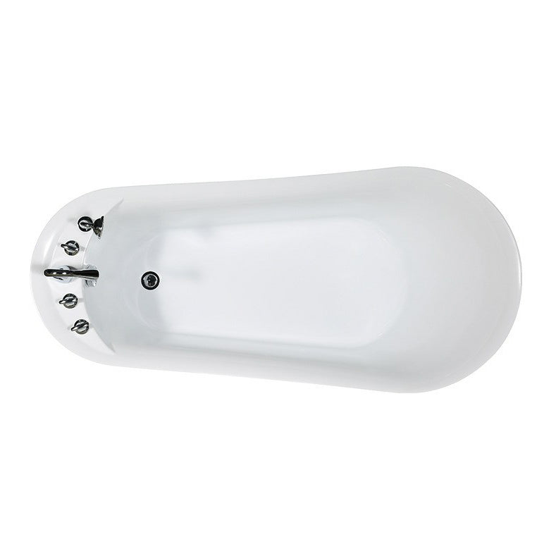 Acrylic Soaking Bathtub White Freestanding Bath for Bathroom