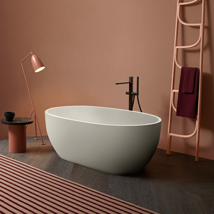 Modern Soaking Oval Bathtub Antique Finish Freestanding Bath Tub