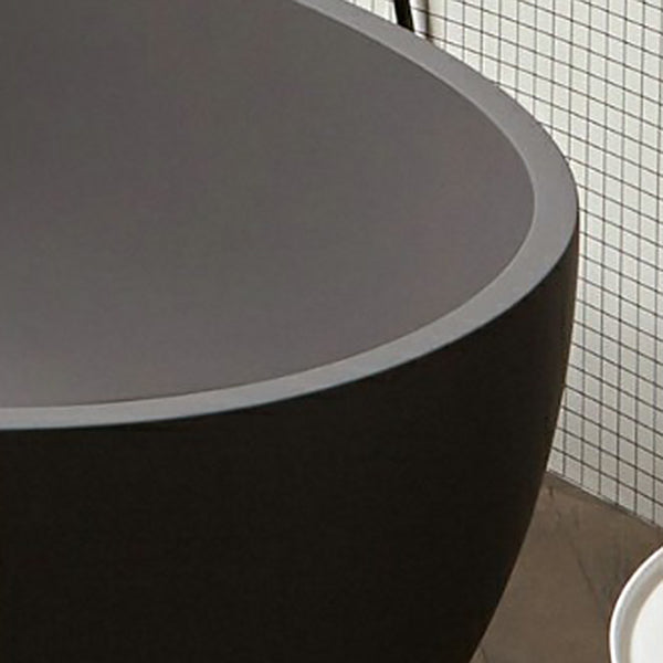 Modern Soaking Oval Bathtub Antique Finish Freestanding Bath Tub