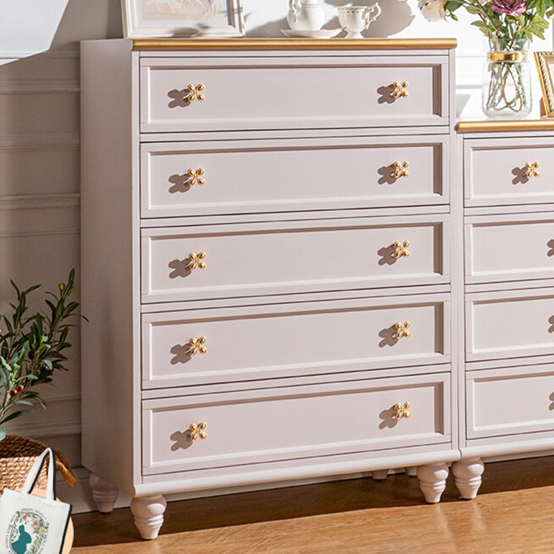 Ornate Traditional Lingerie Chest Rubber Wood Storage Chest with Drawers for Bedroom