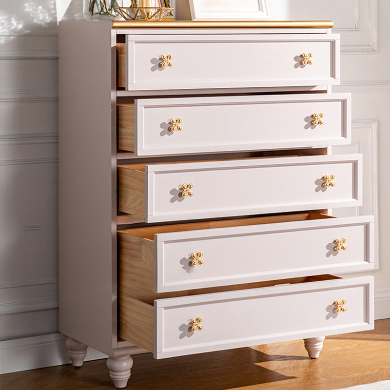 Ornate Traditional Lingerie Chest Rubber Wood Storage Chest with Drawers for Bedroom