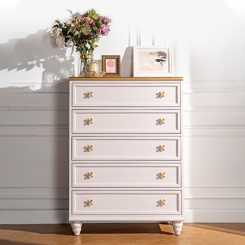 Ornate Traditional Lingerie Chest Rubber Wood Storage Chest with Drawers for Bedroom