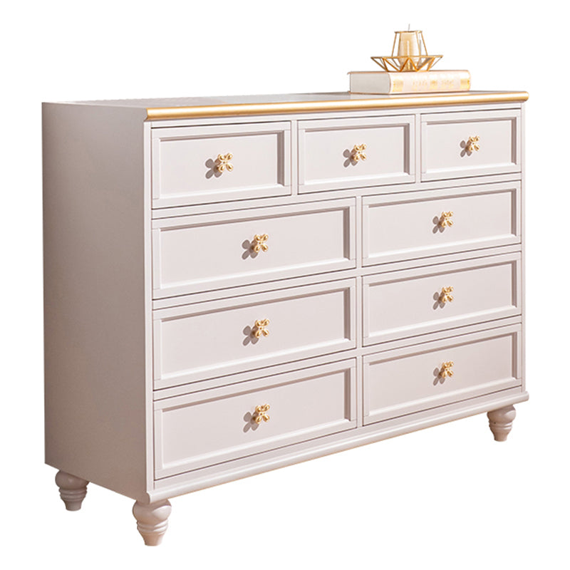 Ornate Traditional Lingerie Chest Rubber Wood Storage Chest with Drawers for Bedroom