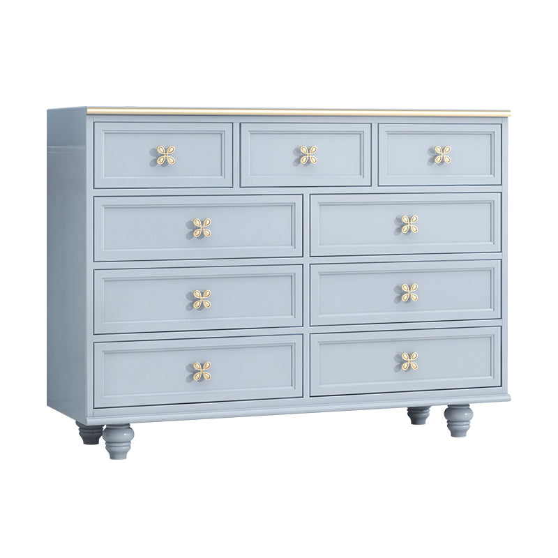 Ornate Traditional Lingerie Chest Rubber Wood Storage Chest with Drawers for Bedroom