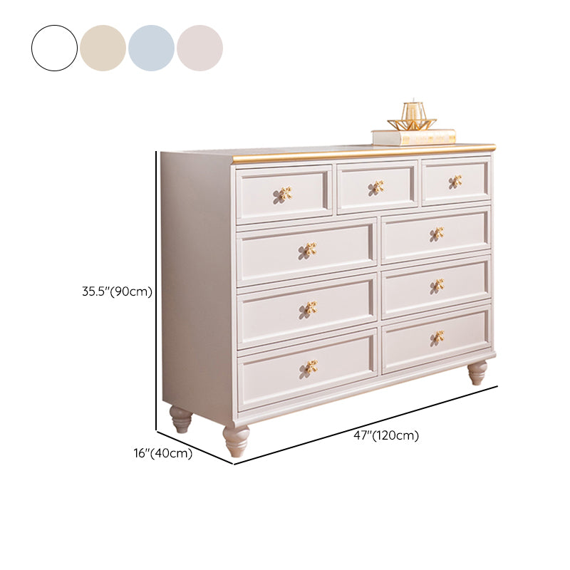 Ornate Traditional Lingerie Chest Rubber Wood Storage Chest with Drawers for Bedroom