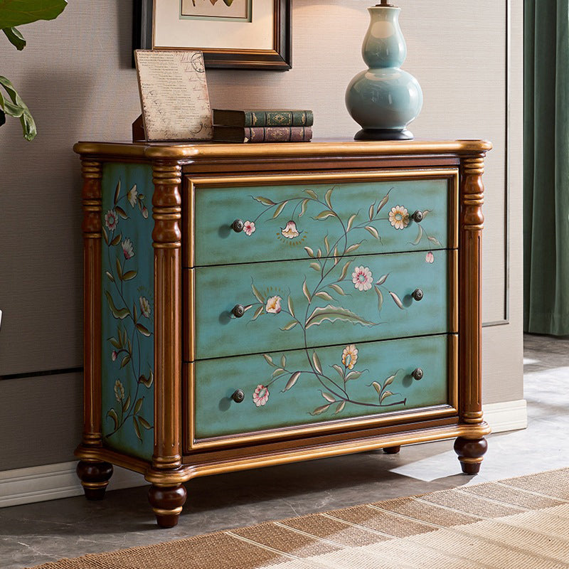 Ornate Traditional Dresser Wood Storage Chest with Drawers for Bedroom