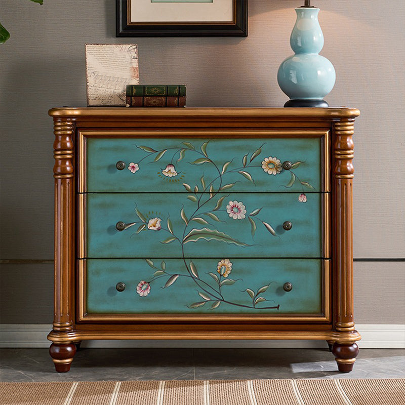 Ornate Traditional Dresser Wood Storage Chest with Drawers for Bedroom