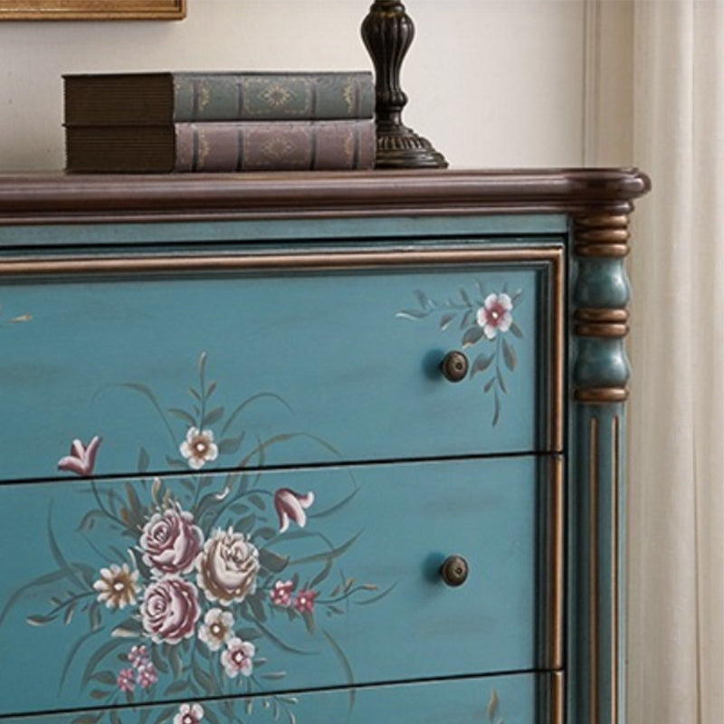 Ornate Traditional Dresser Wood Storage Chest with Drawers for Bedroom