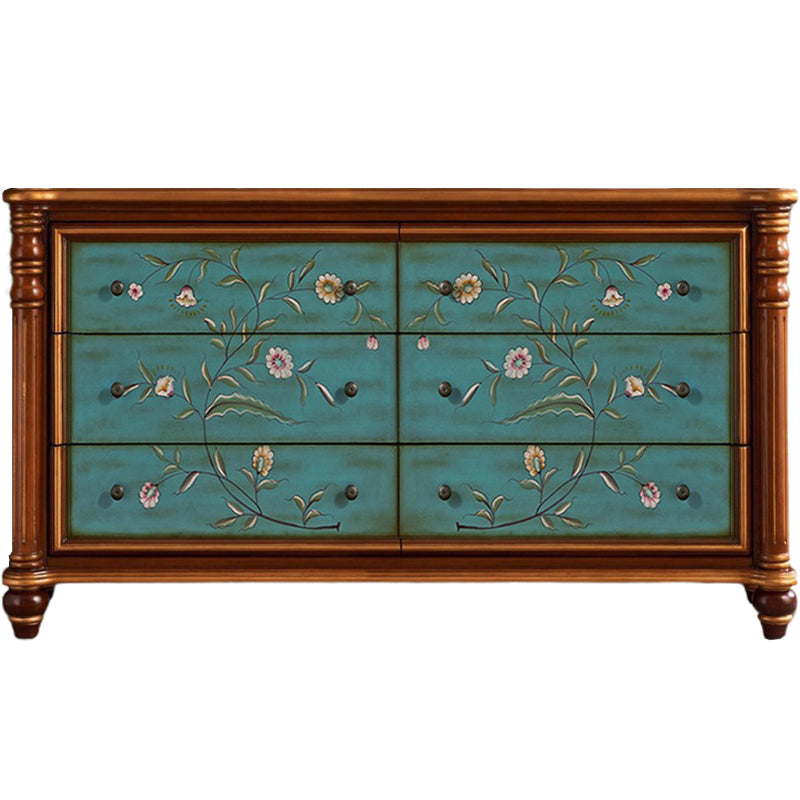 Ornate Traditional Dresser Wood Storage Chest with Drawers for Bedroom
