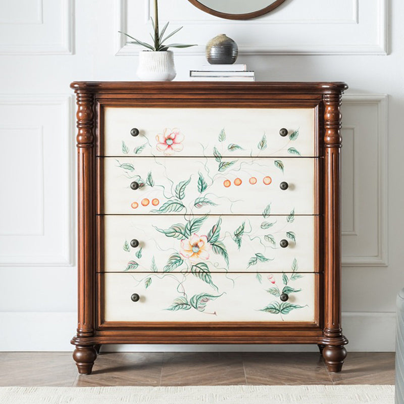 Ornate Traditional Dresser Wood Storage Chest with Drawers for Bedroom