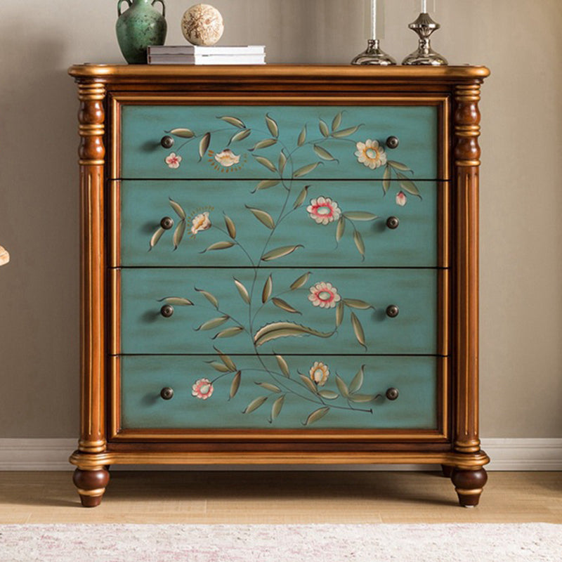 Ornate Traditional Dresser Wood Storage Chest with Drawers for Bedroom
