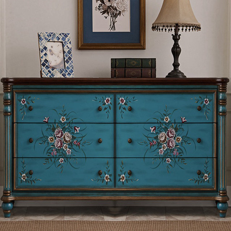 Ornate Traditional Dresser Wood Storage Chest with Drawers for Bedroom