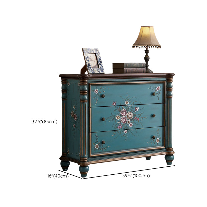 Ornate Traditional Dresser Wood Storage Chest with Drawers for Bedroom