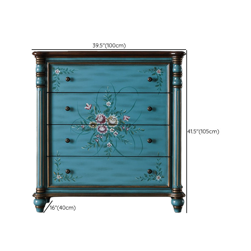 Ornate Traditional Dresser Wood Storage Chest with Drawers for Bedroom