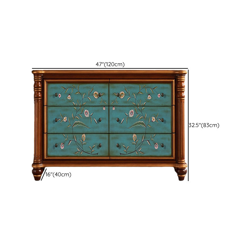 Ornate Traditional Dresser Wood Storage Chest with Drawers for Bedroom