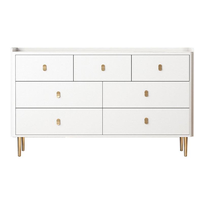Glam Horizontal Double Dresser Stone Storage Chest with Drawers for Bedroom