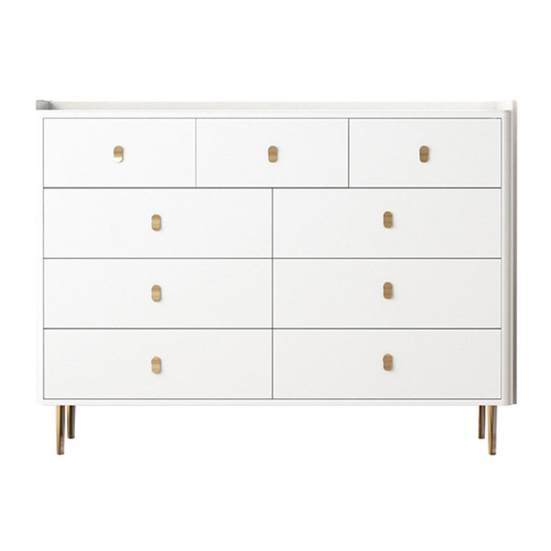 Glam Horizontal Double Dresser Stone Storage Chest with Drawers for Bedroom