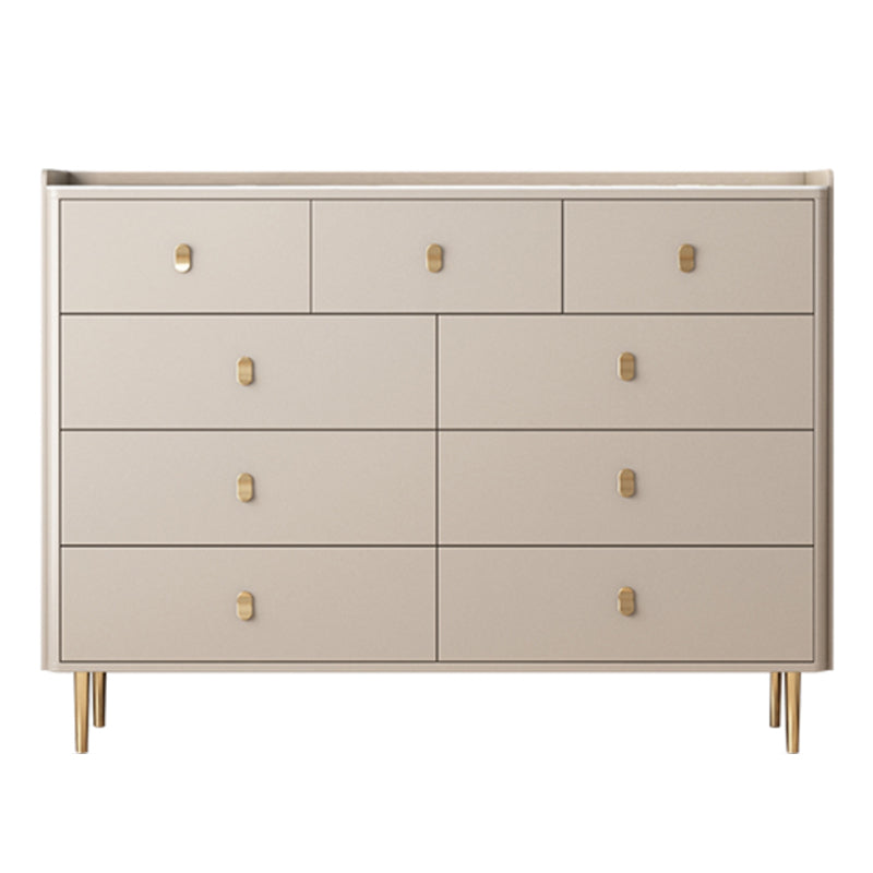 Glam Horizontal Double Dresser Stone Storage Chest with Drawers for Bedroom