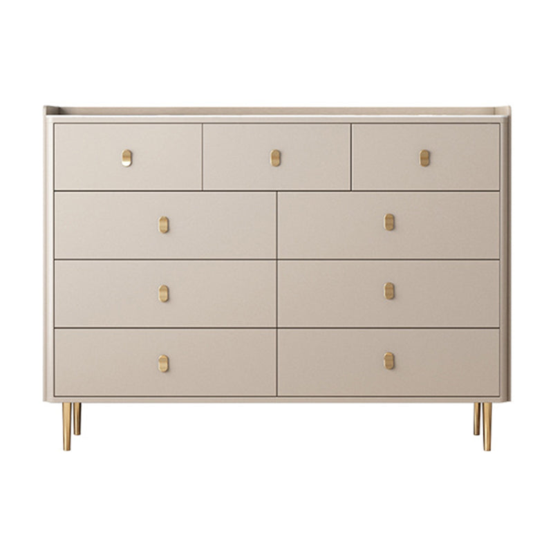 Glam Horizontal Double Dresser Stone Storage Chest with Drawers for Bedroom