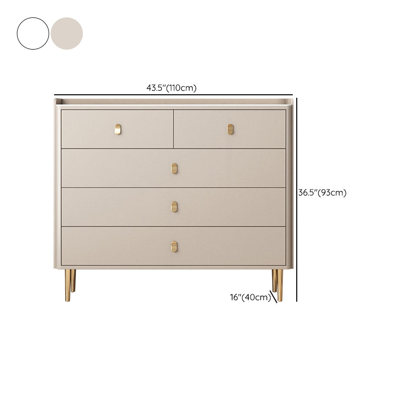 Glam Horizontal Double Dresser Stone Storage Chest with Drawers for Bedroom